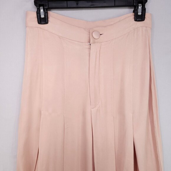Free People Pant Size 4 Wide Leg Trouser Glow in the Sky Satin High Rise Peach - Picture 9 of 13